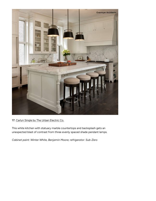 Houzz: Source List: 20 Pendants that Illuminate the Kitchen Island