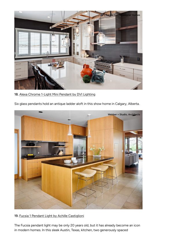 Houzz: Source List: 20 Pendants that Illuminate the Kitchen Island
