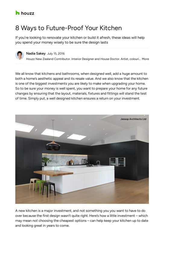 Houzz: 8 Ways to Future-Proof Your Kitchen