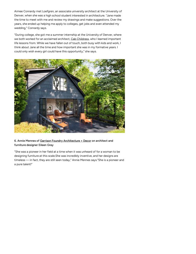 Houzz: Female Architects Celebrate the Women Who Inspired Their Careers