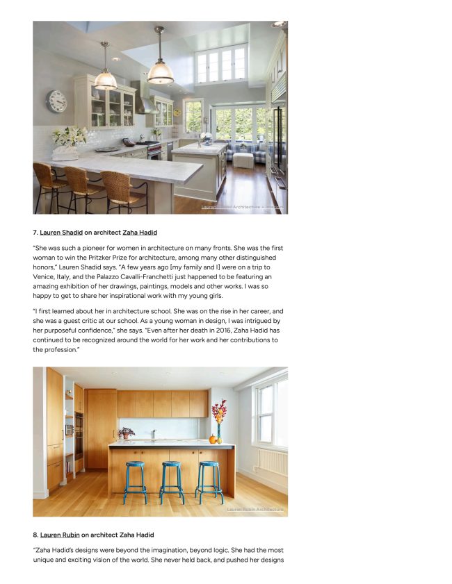Houzz: Female Architects Celebrate the Women Who Inspired Their Careers