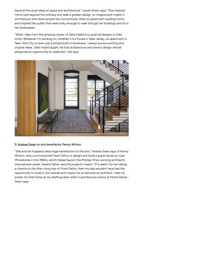 Houzz: Female Architects Celebrate the Women Who Inspired Their Careers