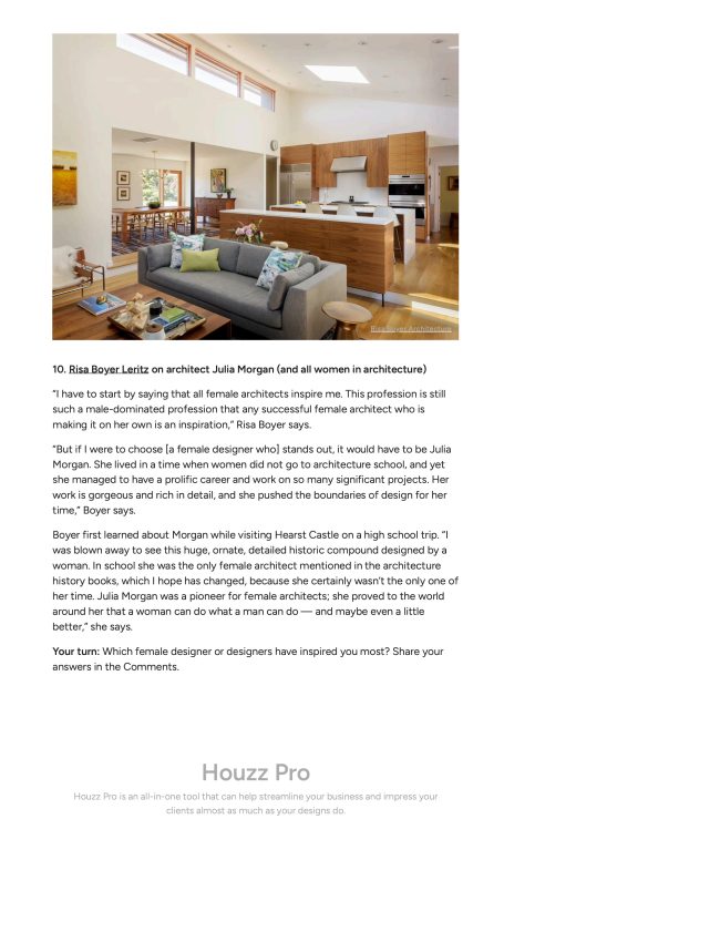 Houzz: Female Architects Celebrate the Women Who Inspired Their Careers